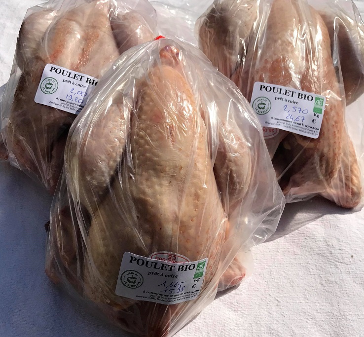 Poulet BIO (10,60€ le kilo)